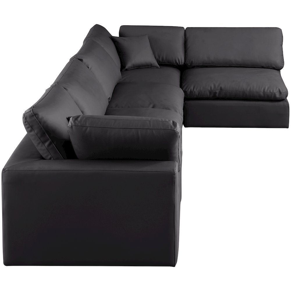 Comfy Black Vegan Leather Modular Sectional. Picture 9