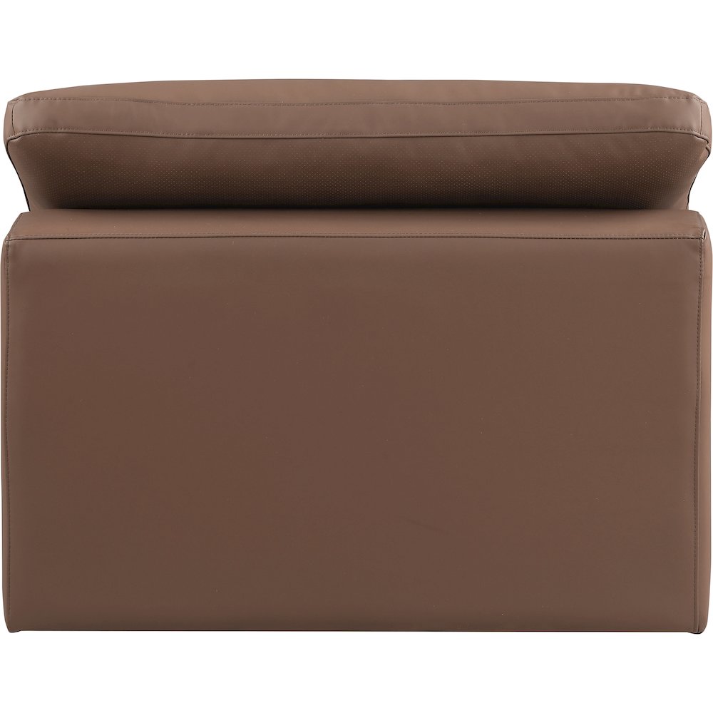 Comfy Brown Vegan Leather Modular Armless Chair. Picture 3