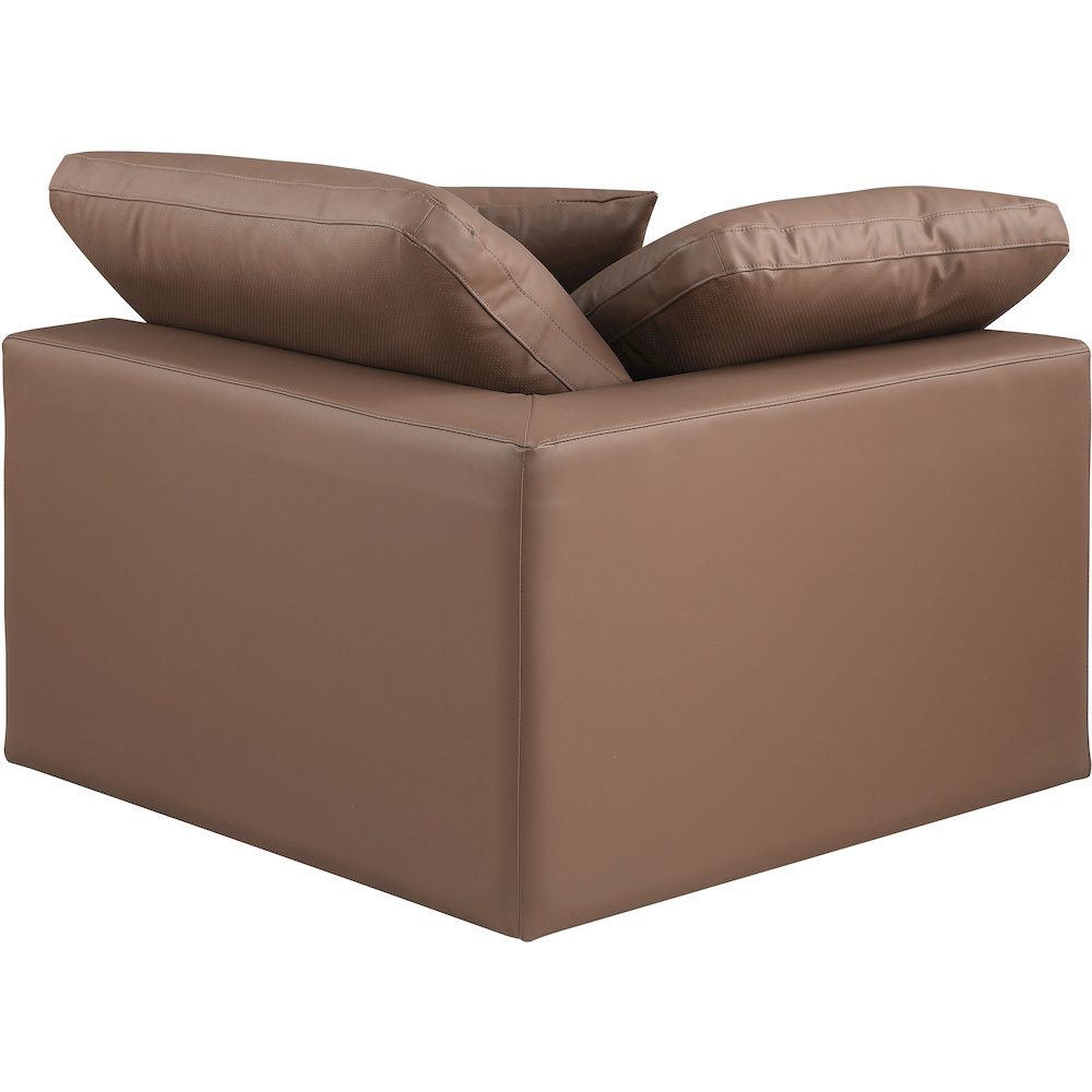 Comfy Brown Vegan Leather Modular Corner Chair. Picture 2