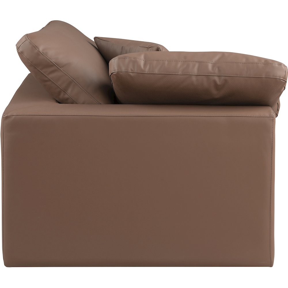 Comfy Brown Vegan Leather Modular Corner Chair. Picture 5
