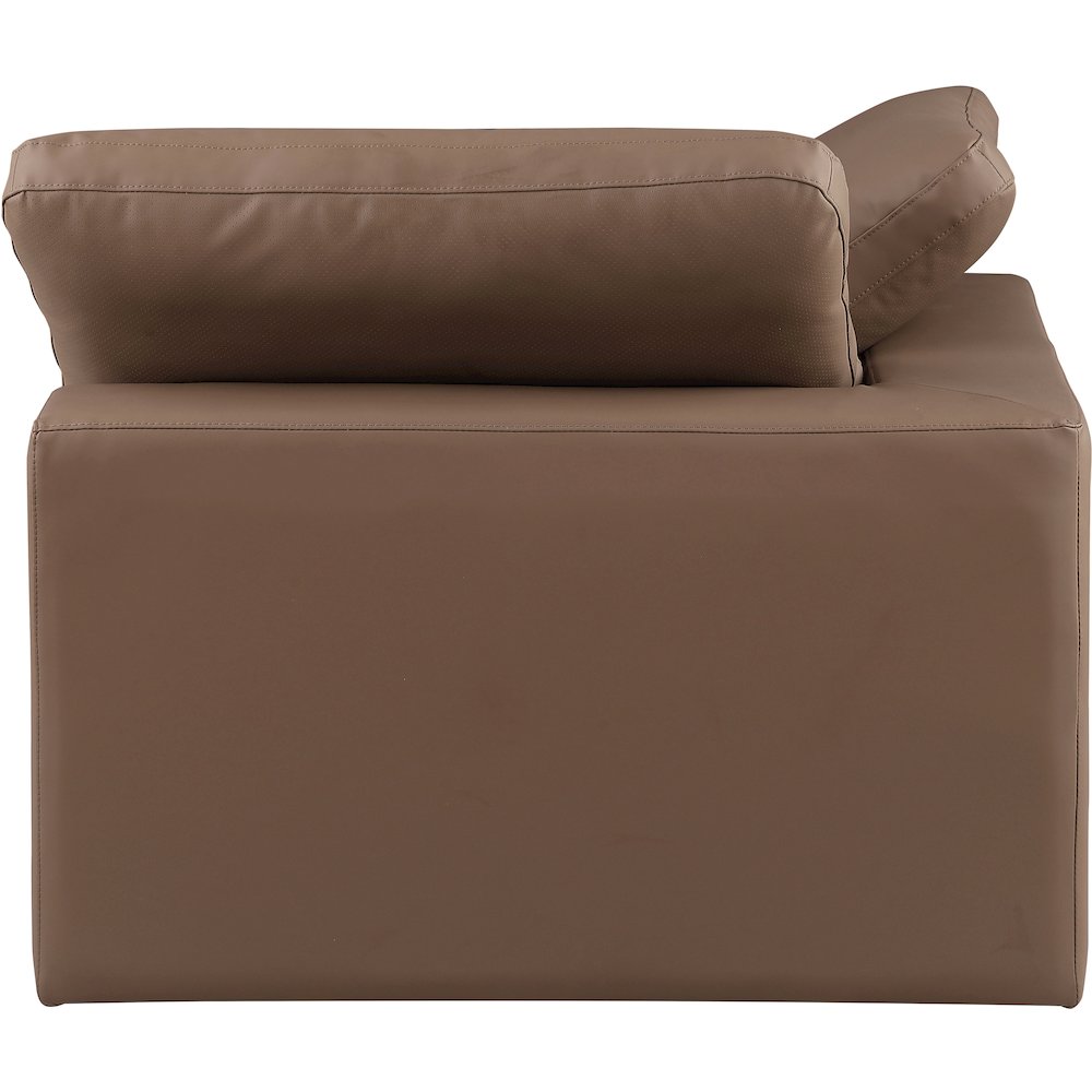 Comfy Brown Vegan Leather Modular Corner Chair. Picture 6