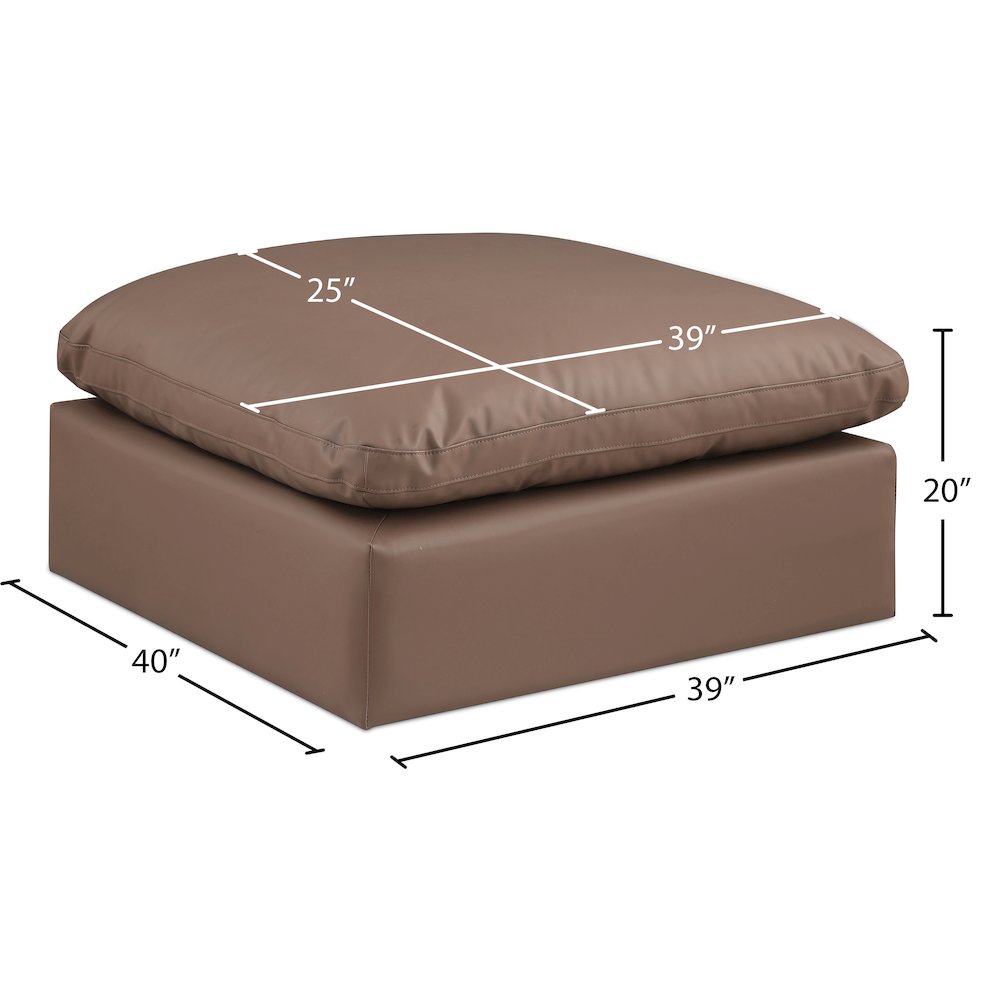 Comfy Brown Vegan Leather Modular Ottoman. Picture 5