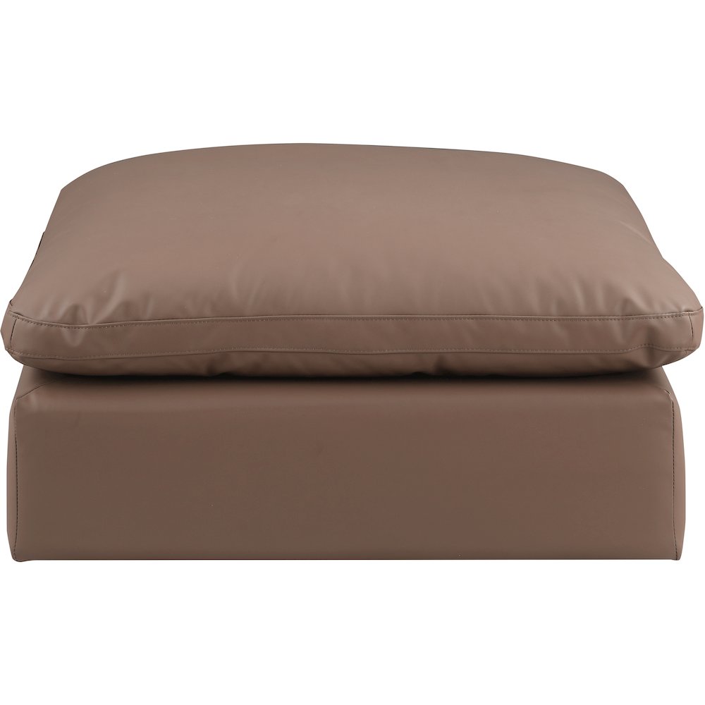 Comfy Brown Vegan Leather Modular Ottoman. Picture 3