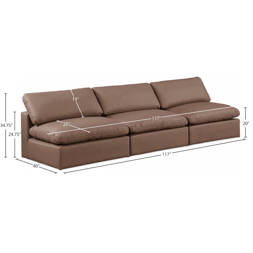 Comfy Brown Vegan Leather Modular Sofa. Picture 9