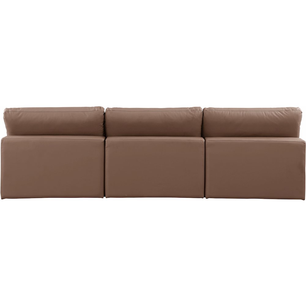 Comfy Brown Vegan Leather Modular Sofa. Picture 3