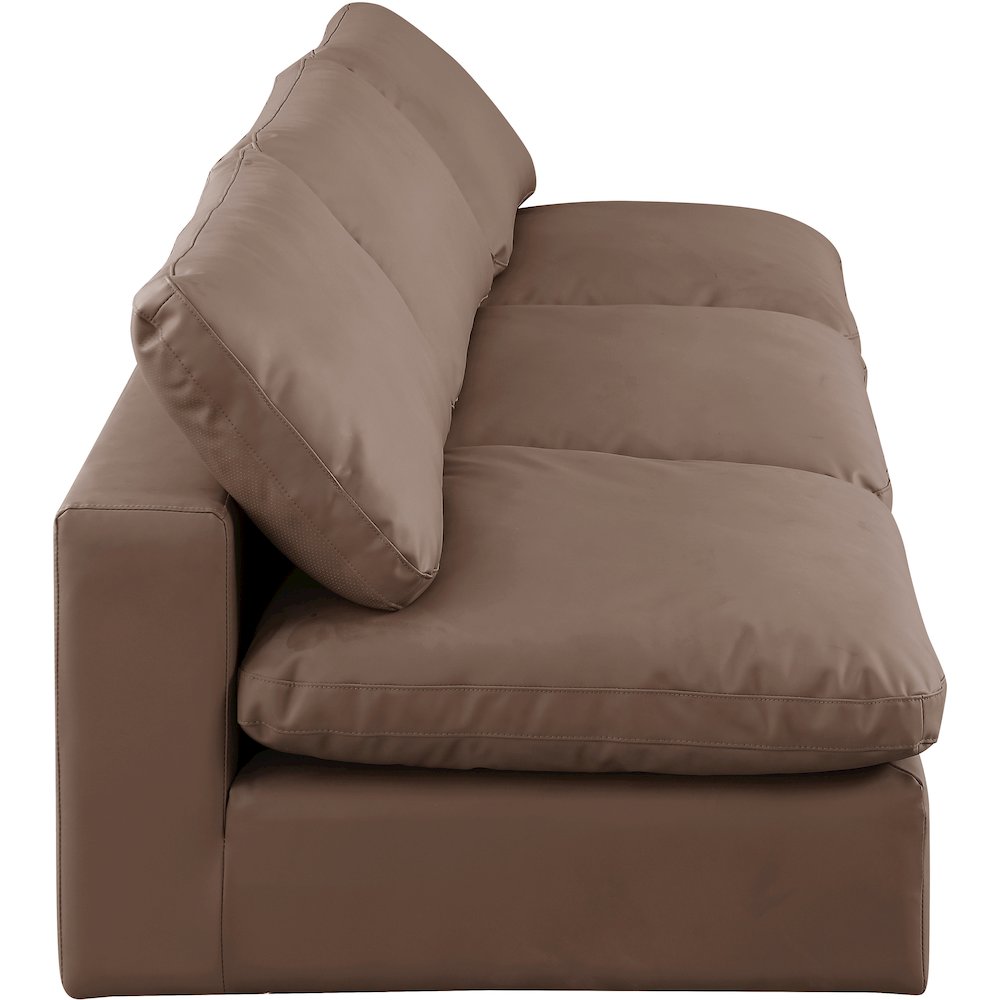 Comfy Brown Vegan Leather Modular Sofa. Picture 5