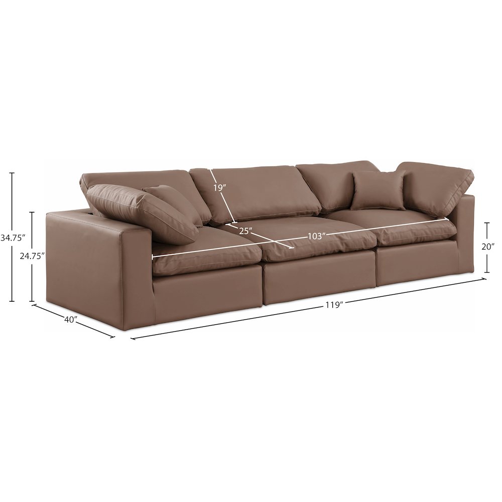 Comfy Brown Vegan Leather Modular Sofa. Picture 9