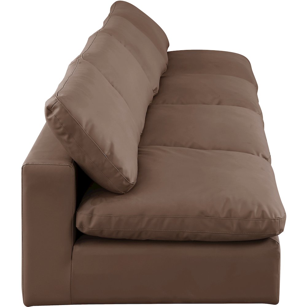 Comfy Brown Vegan Leather Modular Sofa. Picture 5