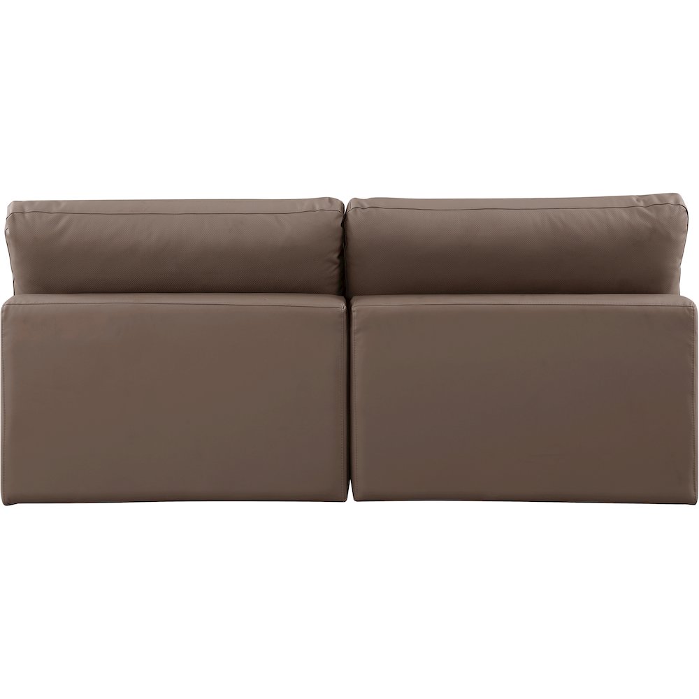 Comfy Brown Vegan Leather Modular Sofa. Picture 3