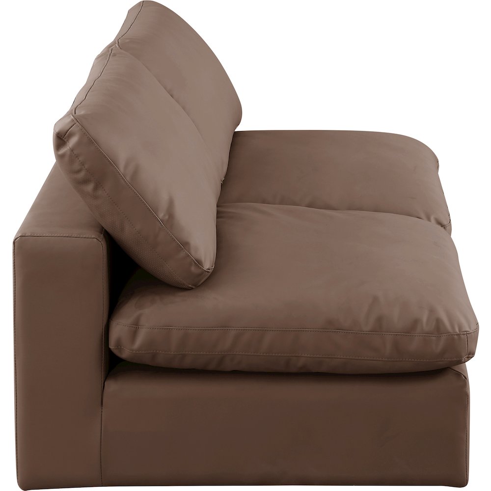 Comfy Brown Vegan Leather Modular Sofa. Picture 5