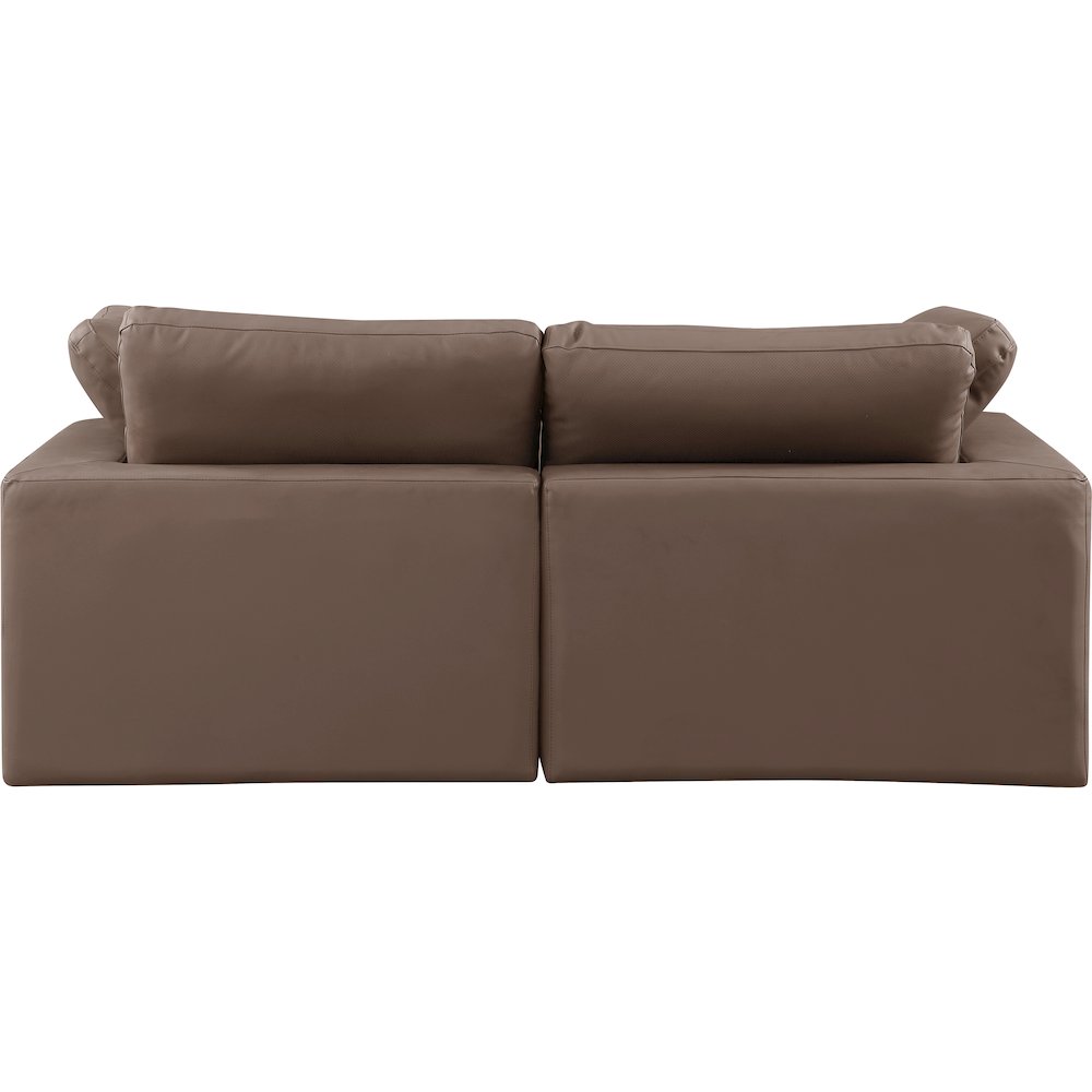 Comfy Brown Vegan Leather Modular Sofa. Picture 3