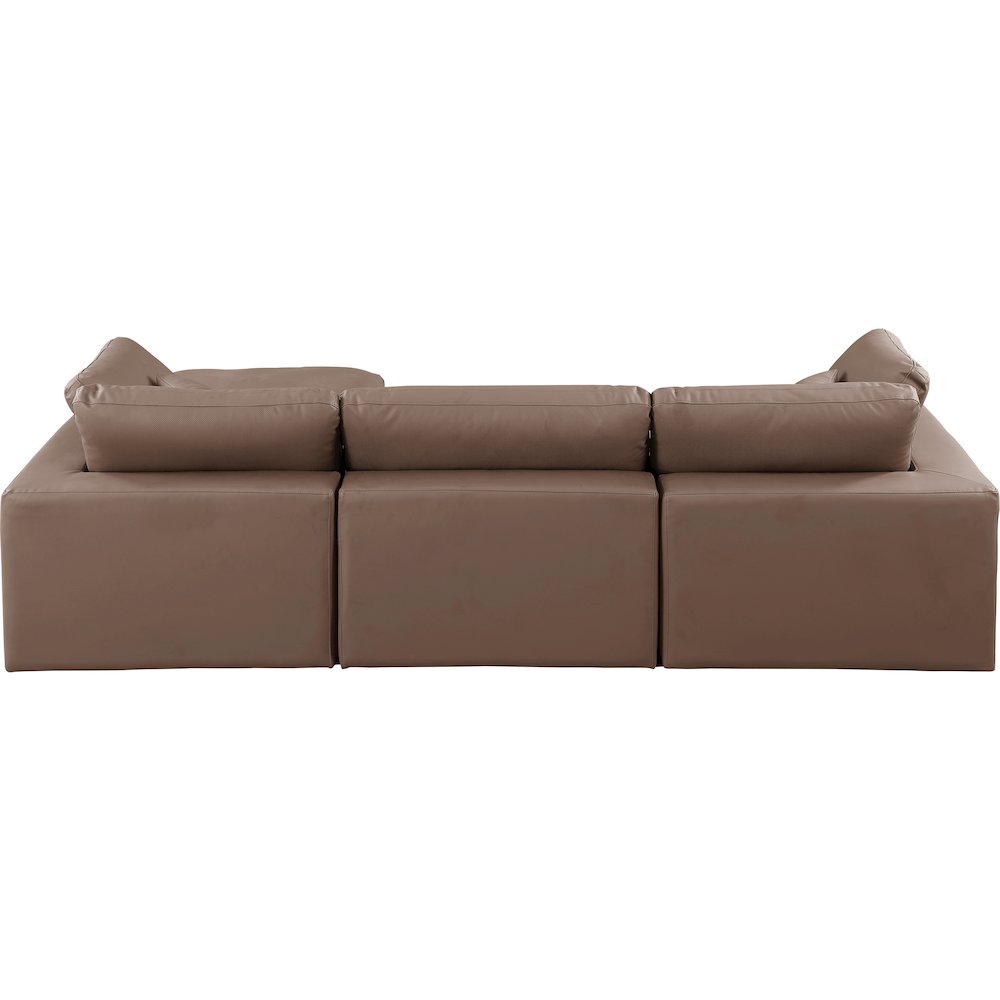 Comfy Brown Vegan Leather Modular Sectional. Picture 5