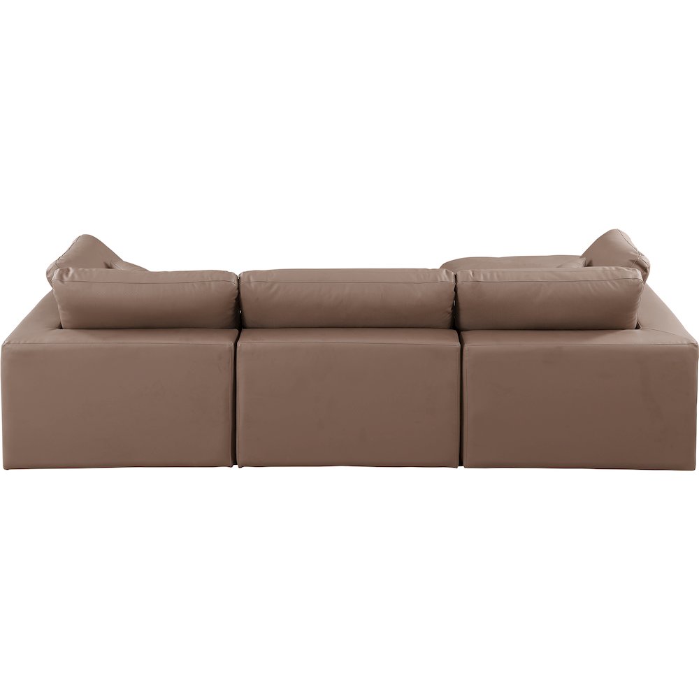 Comfy Brown Vegan Leather Modular Sectional. Picture 6