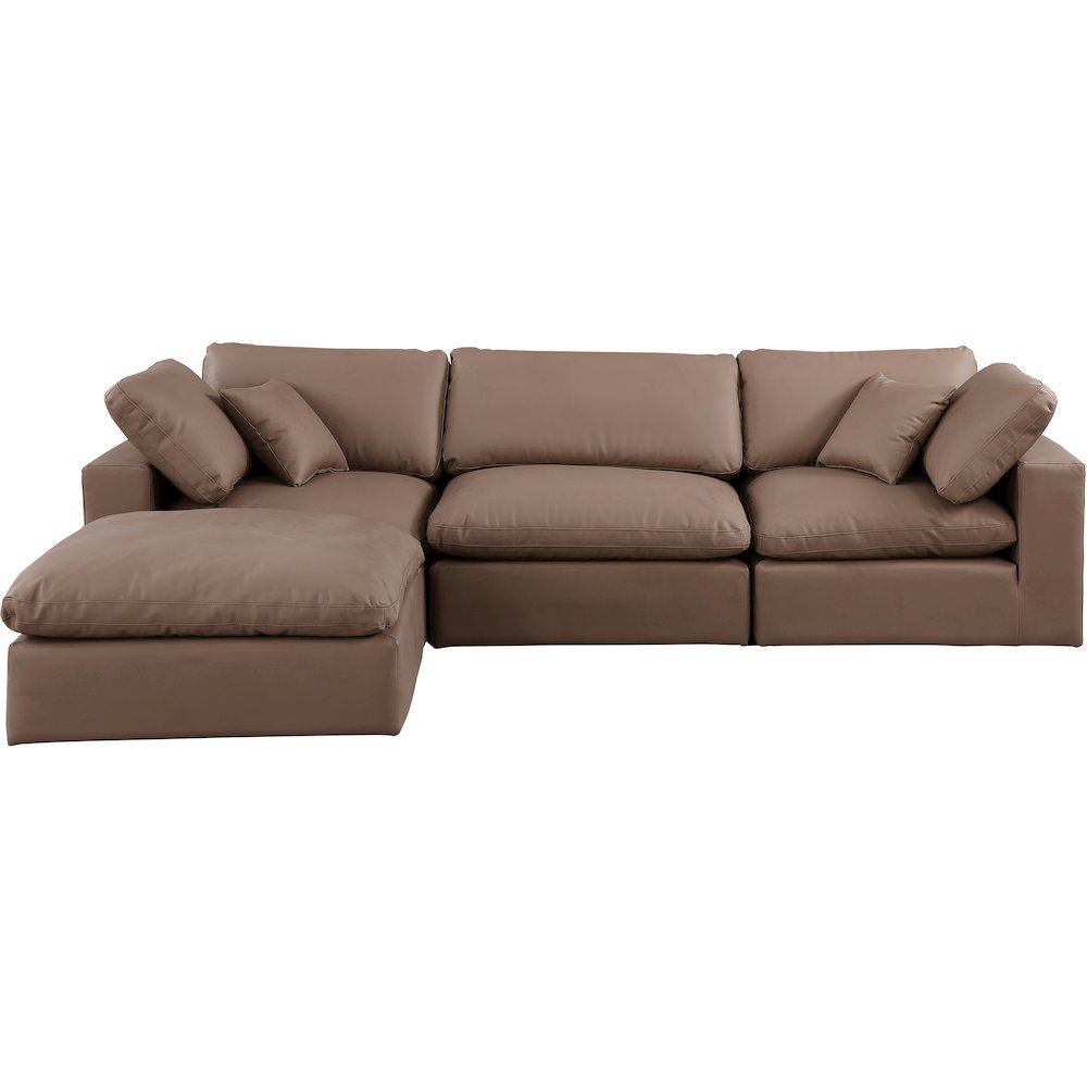Comfy Brown Vegan Leather Modular Sectional. Picture 7