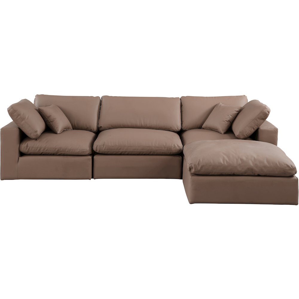 Comfy Brown Vegan Leather Modular Sectional. Picture 8