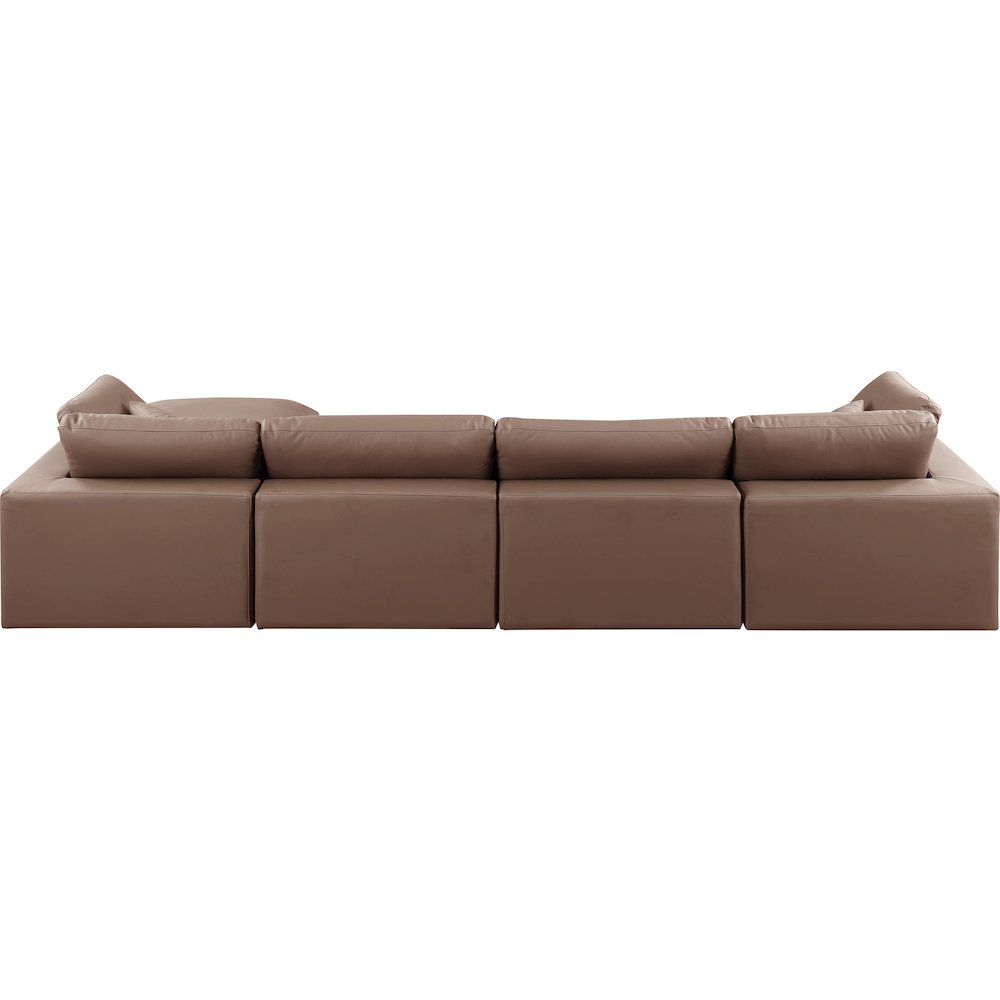 Comfy Brown Vegan Leather Modular Sectional. Picture 5