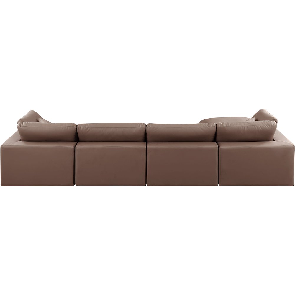 Comfy Brown Vegan Leather Modular Sectional. Picture 6