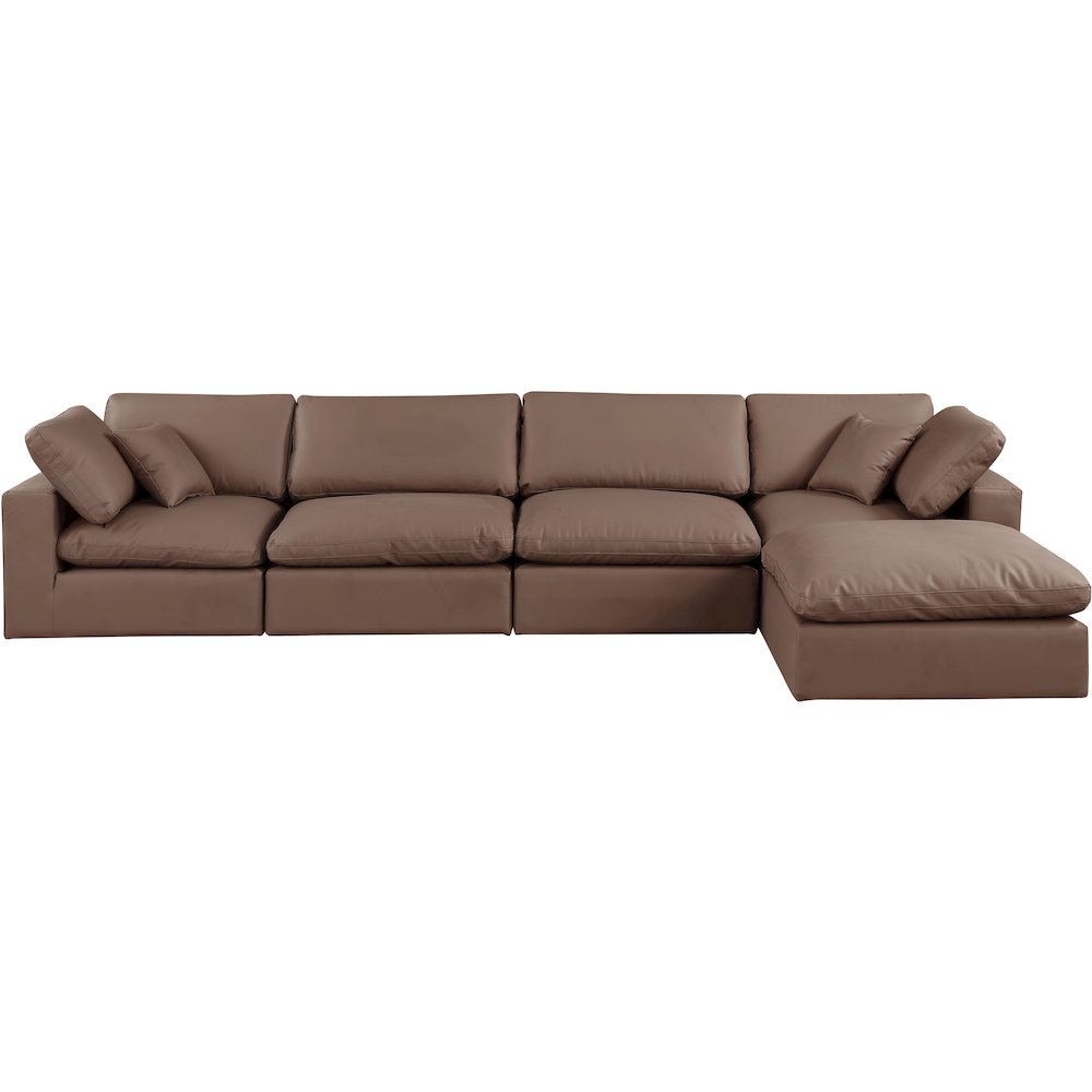 Comfy Brown Vegan Leather Modular Sectional. Picture 8