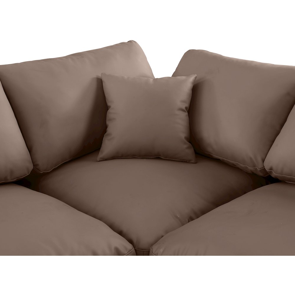 Comfy Brown Vegan Leather Modular Sectional. Picture 12