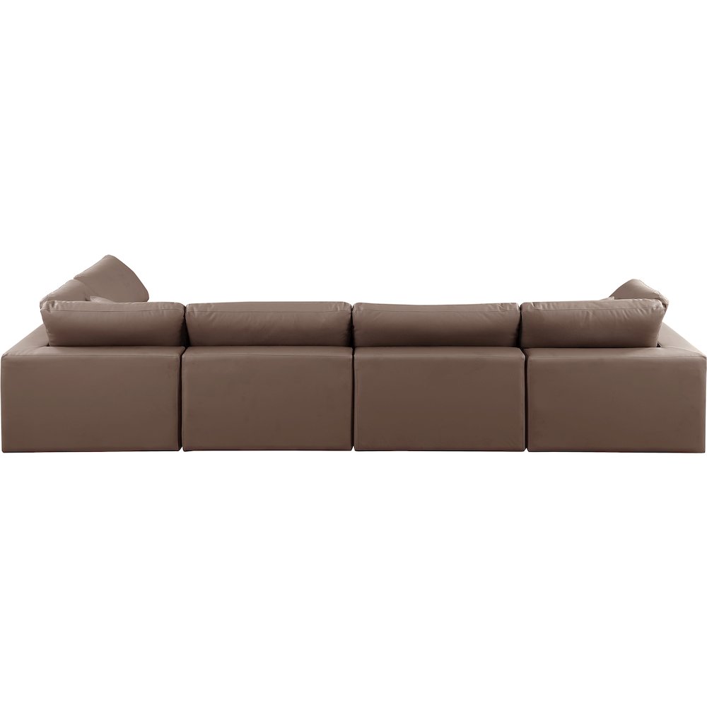 Comfy Brown Vegan Leather Modular Sectional. Picture 5