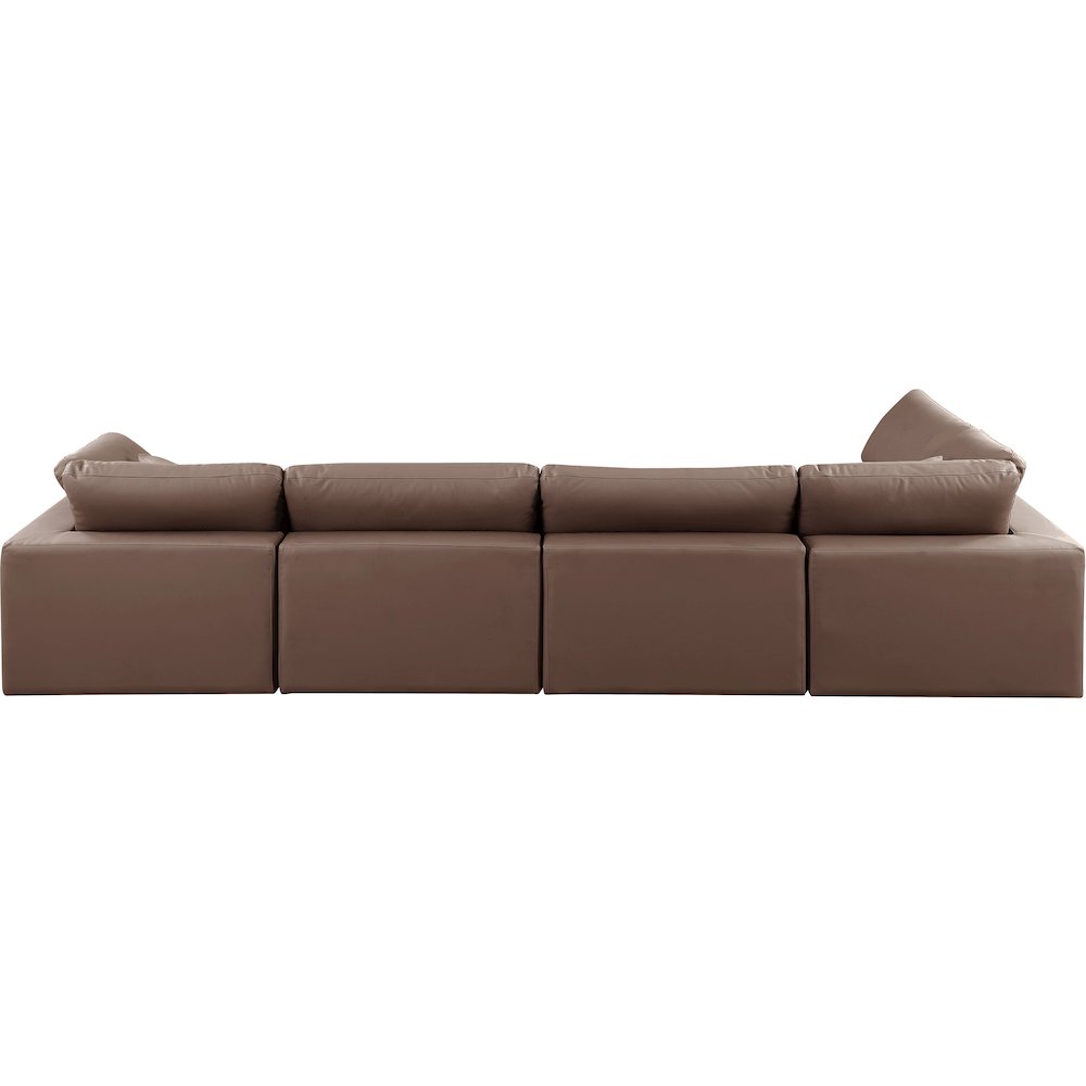 Comfy Brown Vegan Leather Modular Sectional. Picture 6