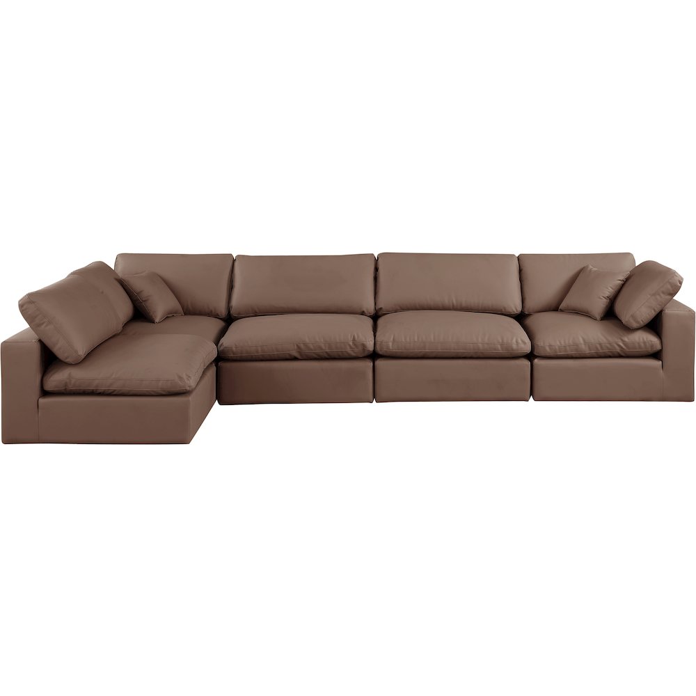 Comfy Brown Vegan Leather Modular Sectional. Picture 7