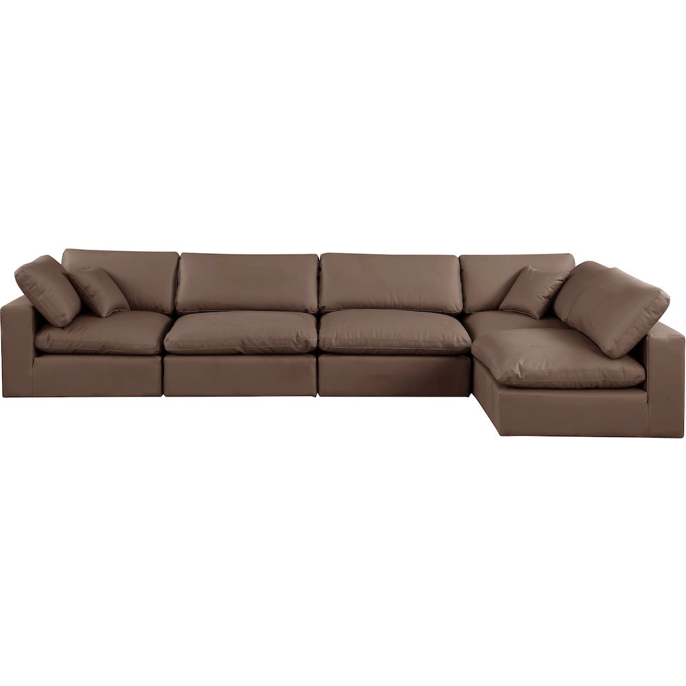 Comfy Brown Vegan Leather Modular Sectional. Picture 8