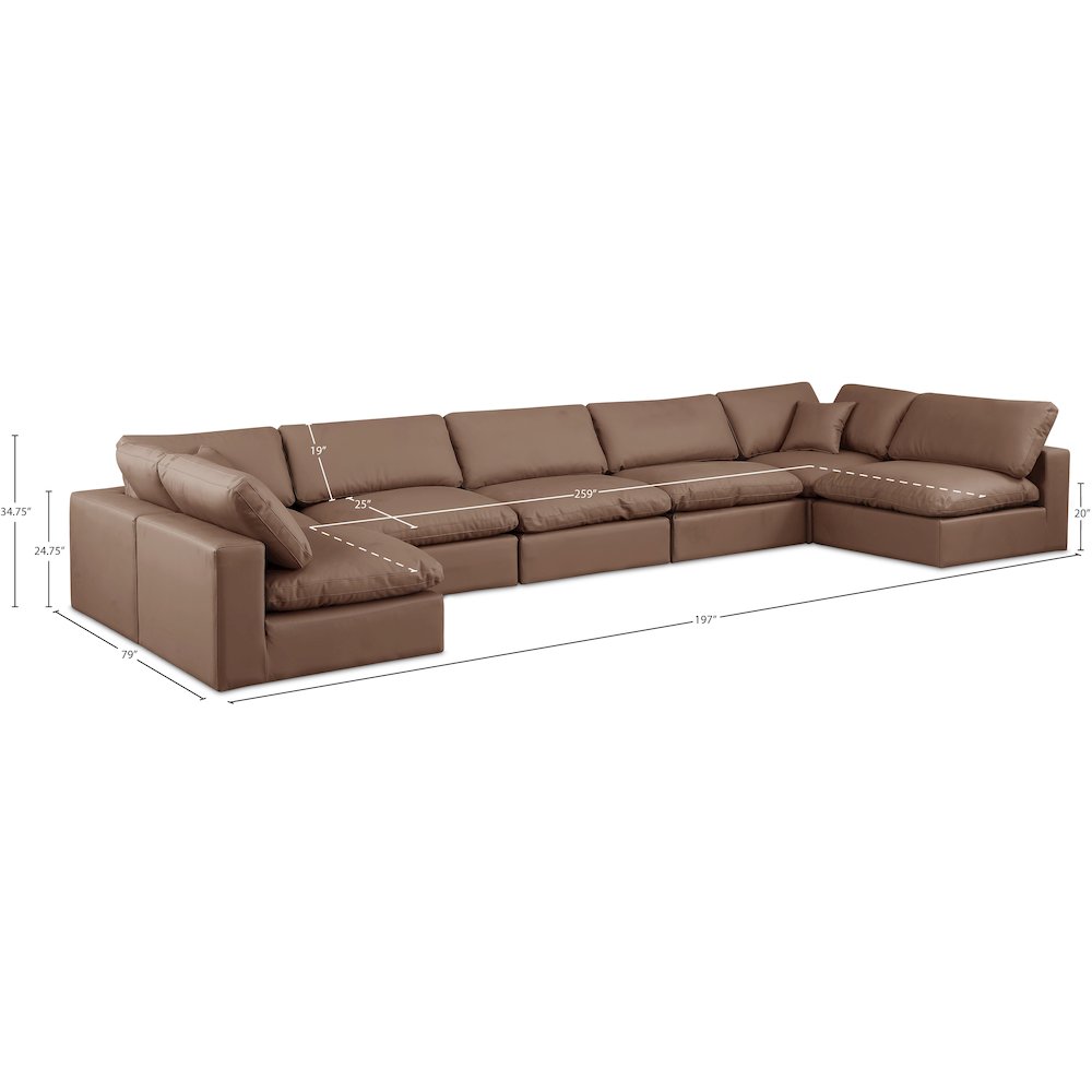 Comfy Brown Vegan Leather Modular Sectional. Picture 10