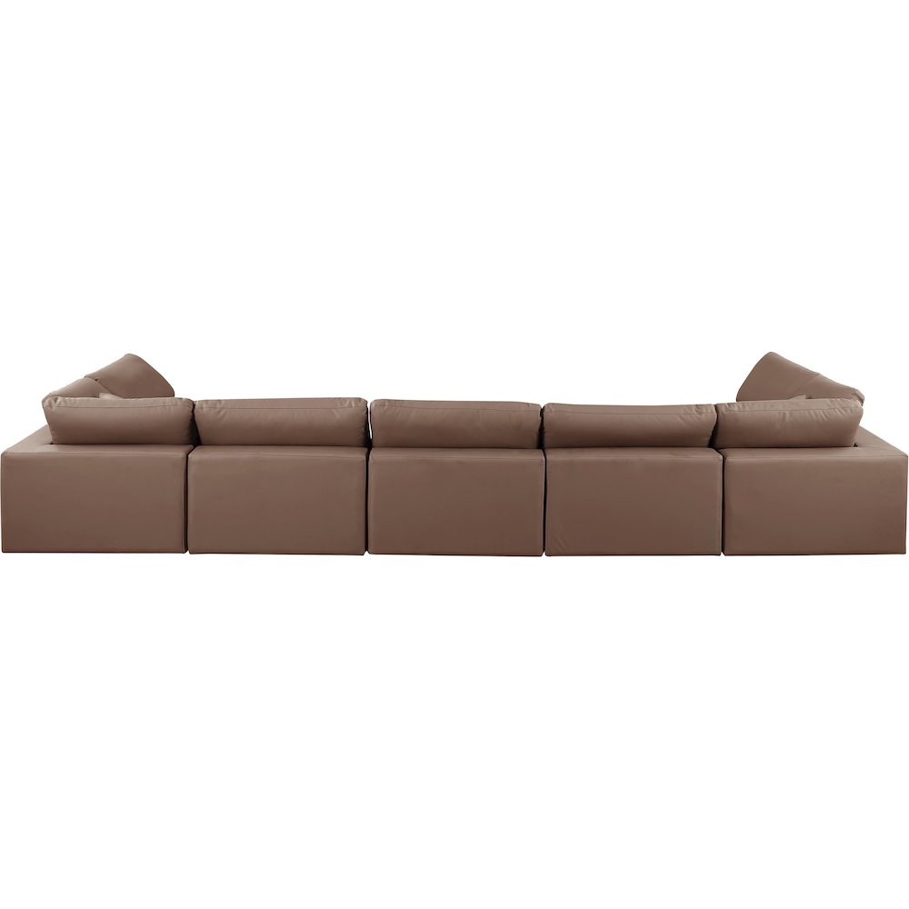 Comfy Brown Vegan Leather Modular Sectional. Picture 3
