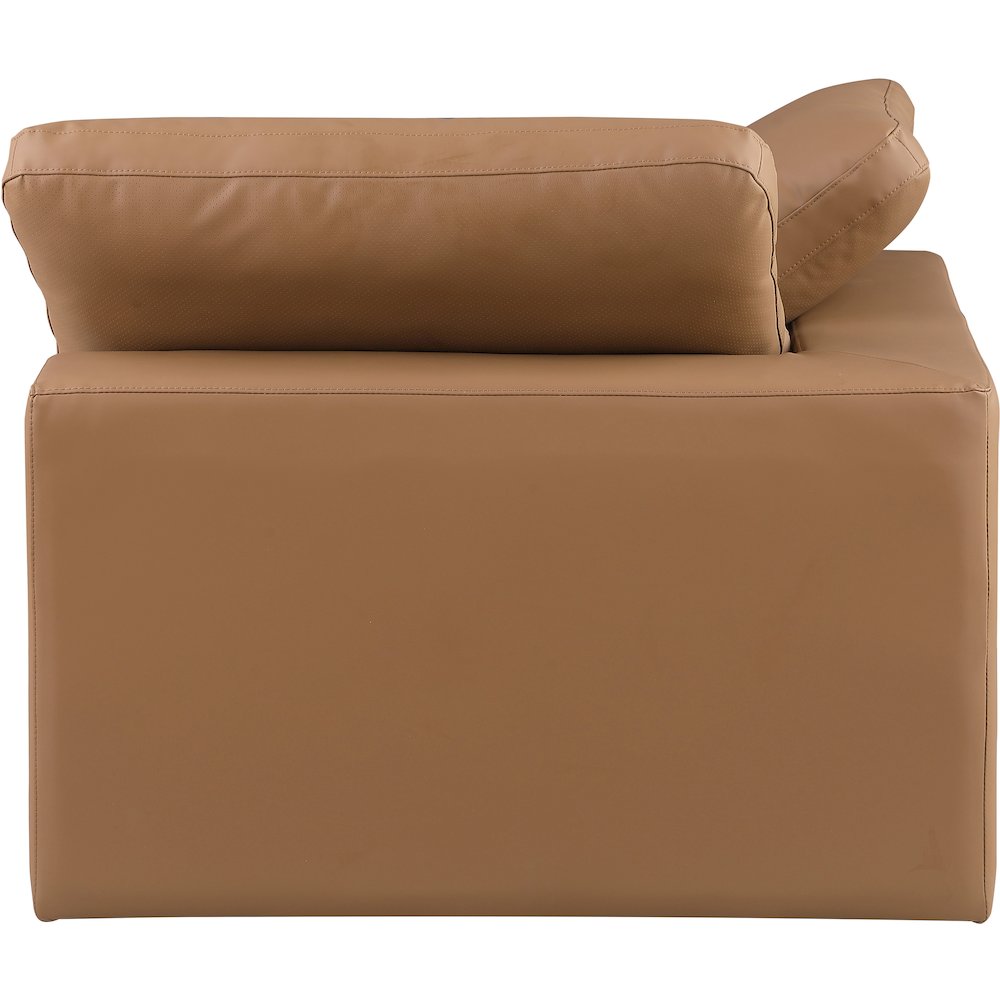 Comfy Cognac Vegan Leather Modular Corner Chair. Picture 7