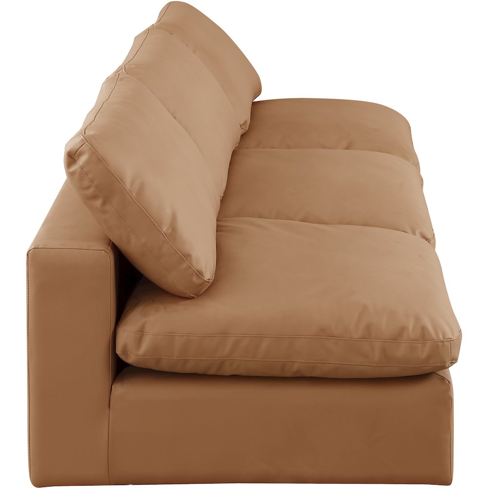 Comfy Cognac Vegan Leather Modular Sofa. Picture 5
