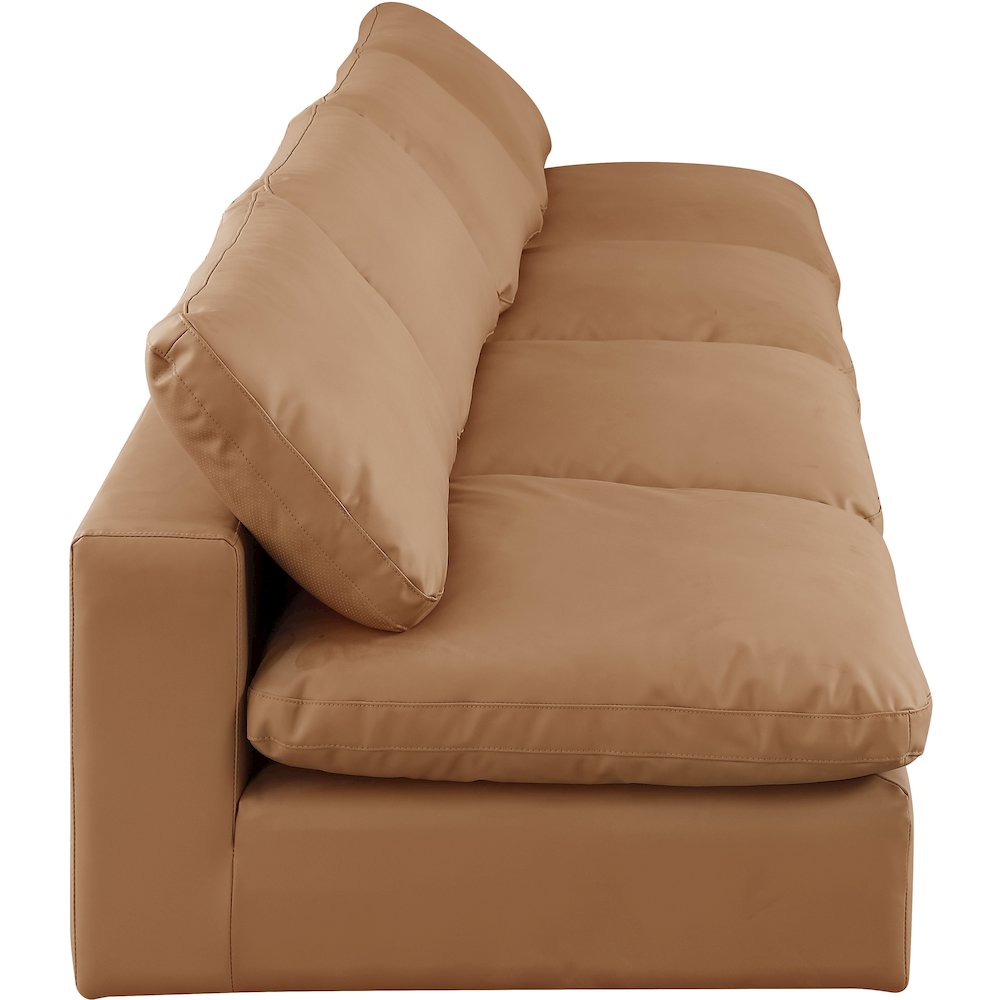 Comfy Cognac Vegan Leather Modular Sofa. Picture 5