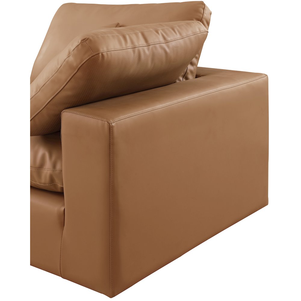 Comfy Cognac Vegan Leather Modular Sofa. Picture 7