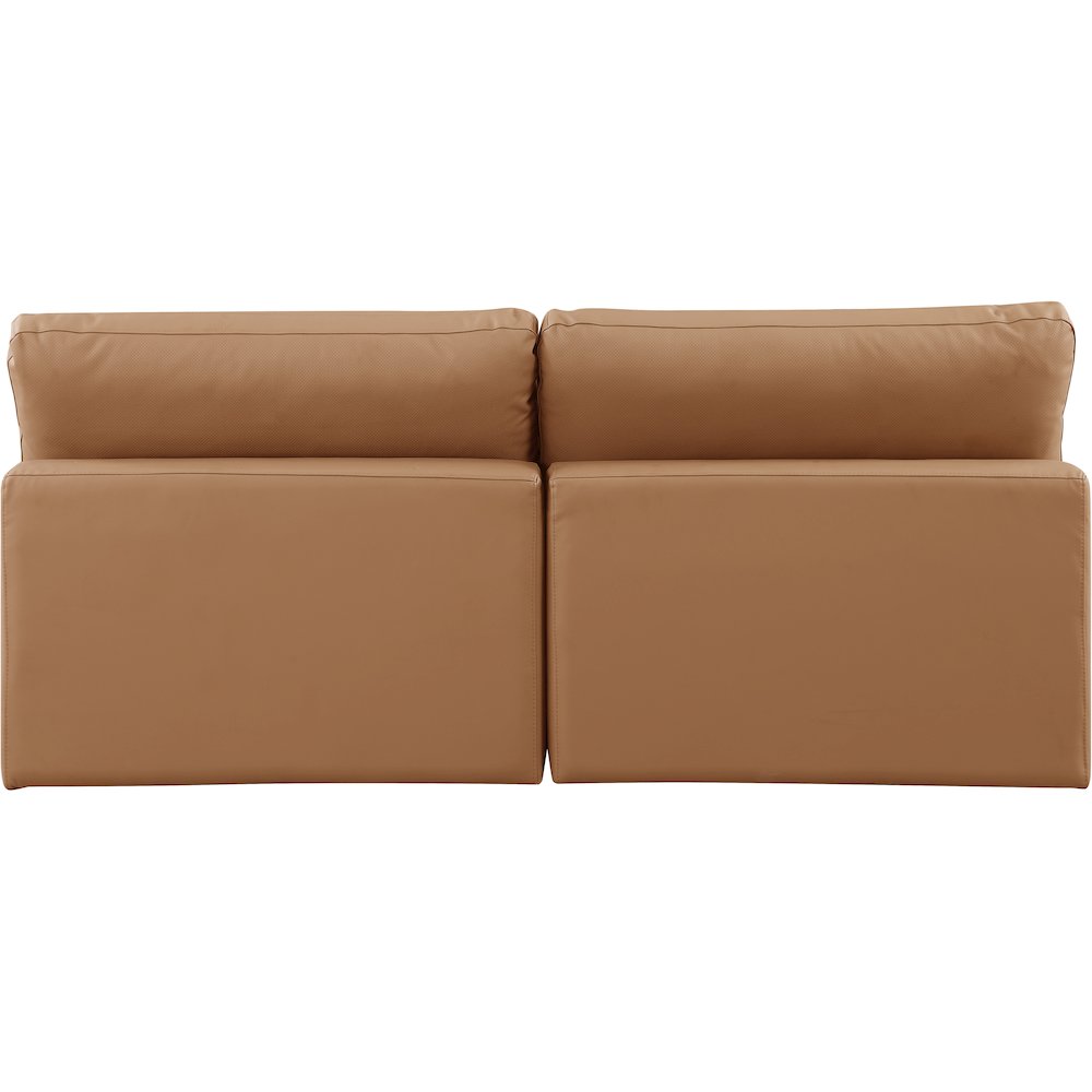 Comfy Cognac Vegan Leather Modular Sofa. Picture 3