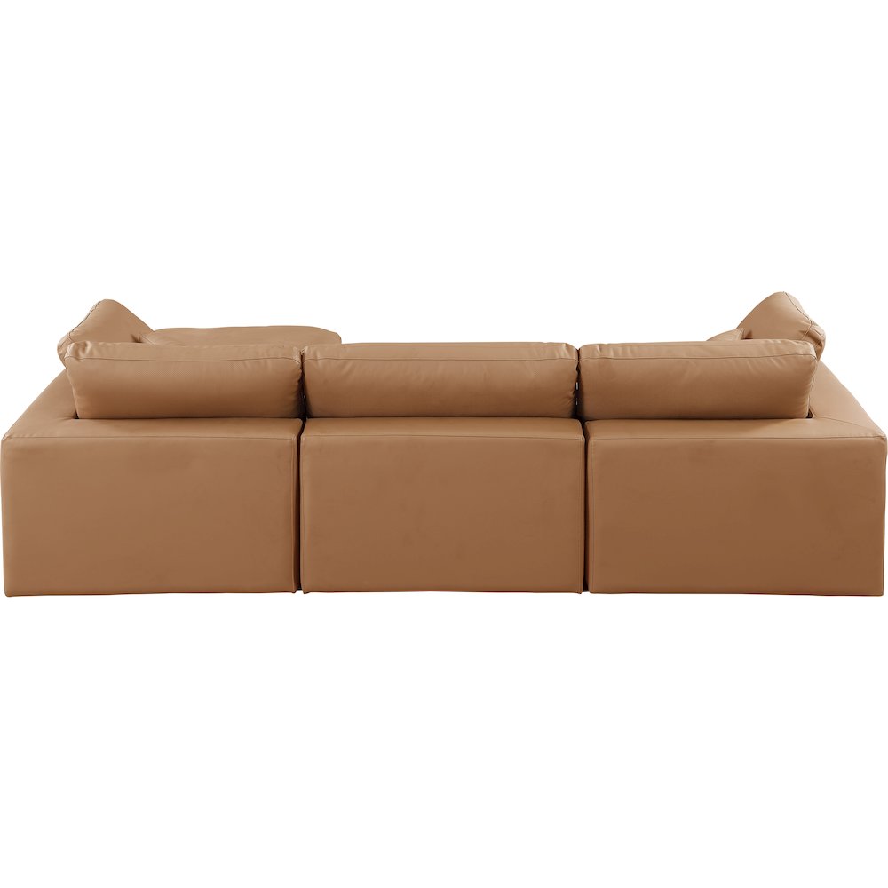 Comfy Cognac Vegan Leather Modular Sectional. Picture 5