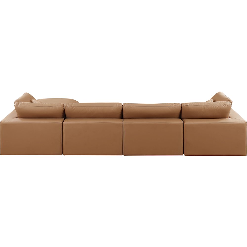 Comfy Cognac Vegan Leather Modular Sectional. Picture 5