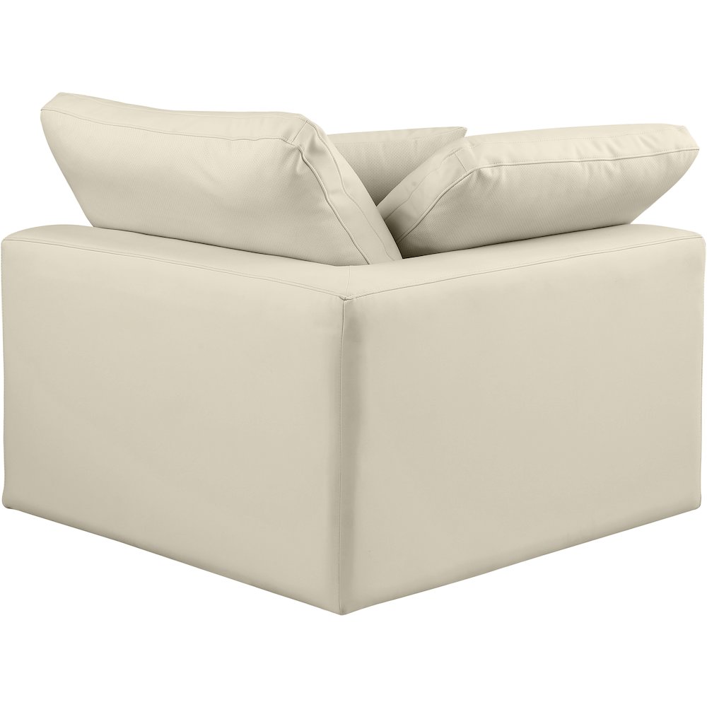Comfy Cream Vegan Leather Modular Corner Chair. Picture 3