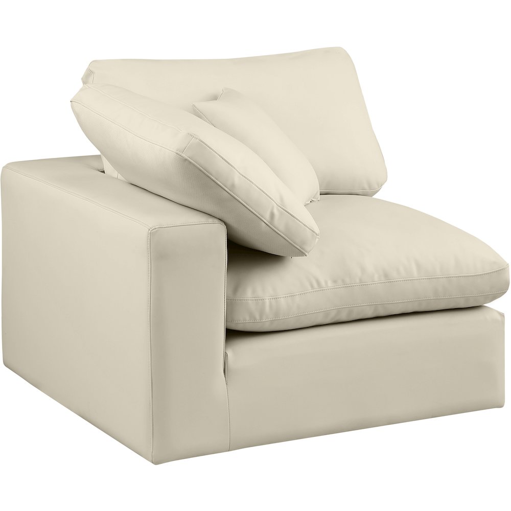 Comfy Cream Vegan Leather Modular Corner Chair. Picture 5