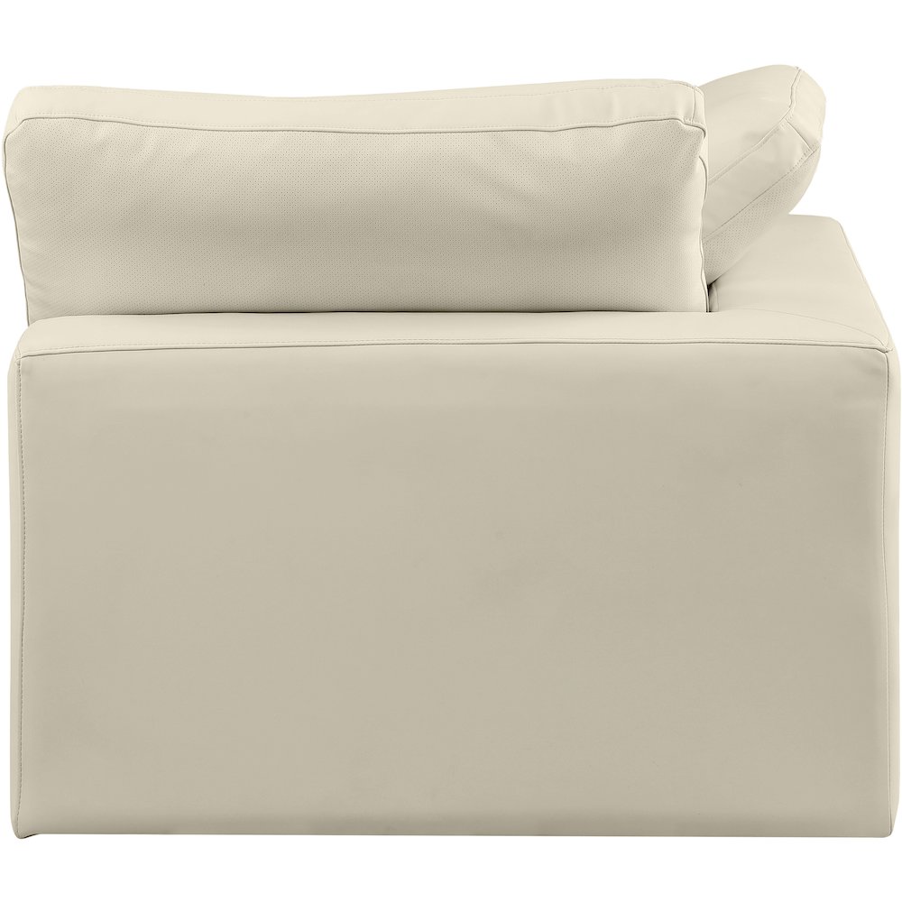 Comfy Cream Vegan Leather Modular Corner Chair. Picture 7