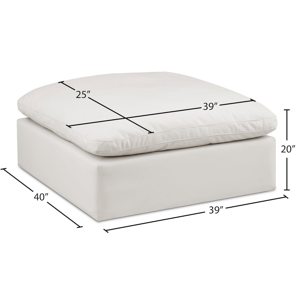 Comfy Cream Vegan Leather Modular Ottoman. Picture 5