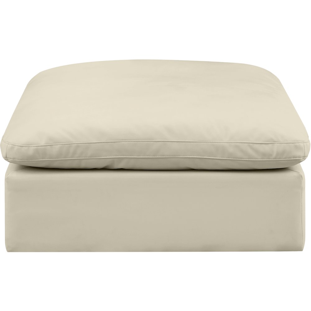 Comfy Cream Vegan Leather Modular Ottoman. Picture 3
