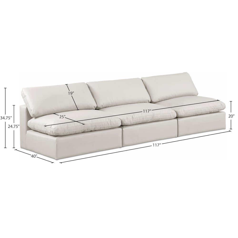 Comfy Cream Vegan Leather Modular Sofa. Picture 9
