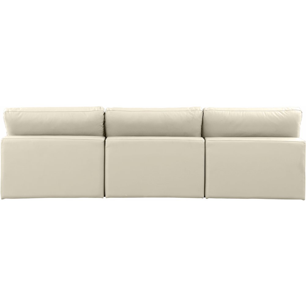 Comfy Cream Vegan Leather Modular Sofa. Picture 3
