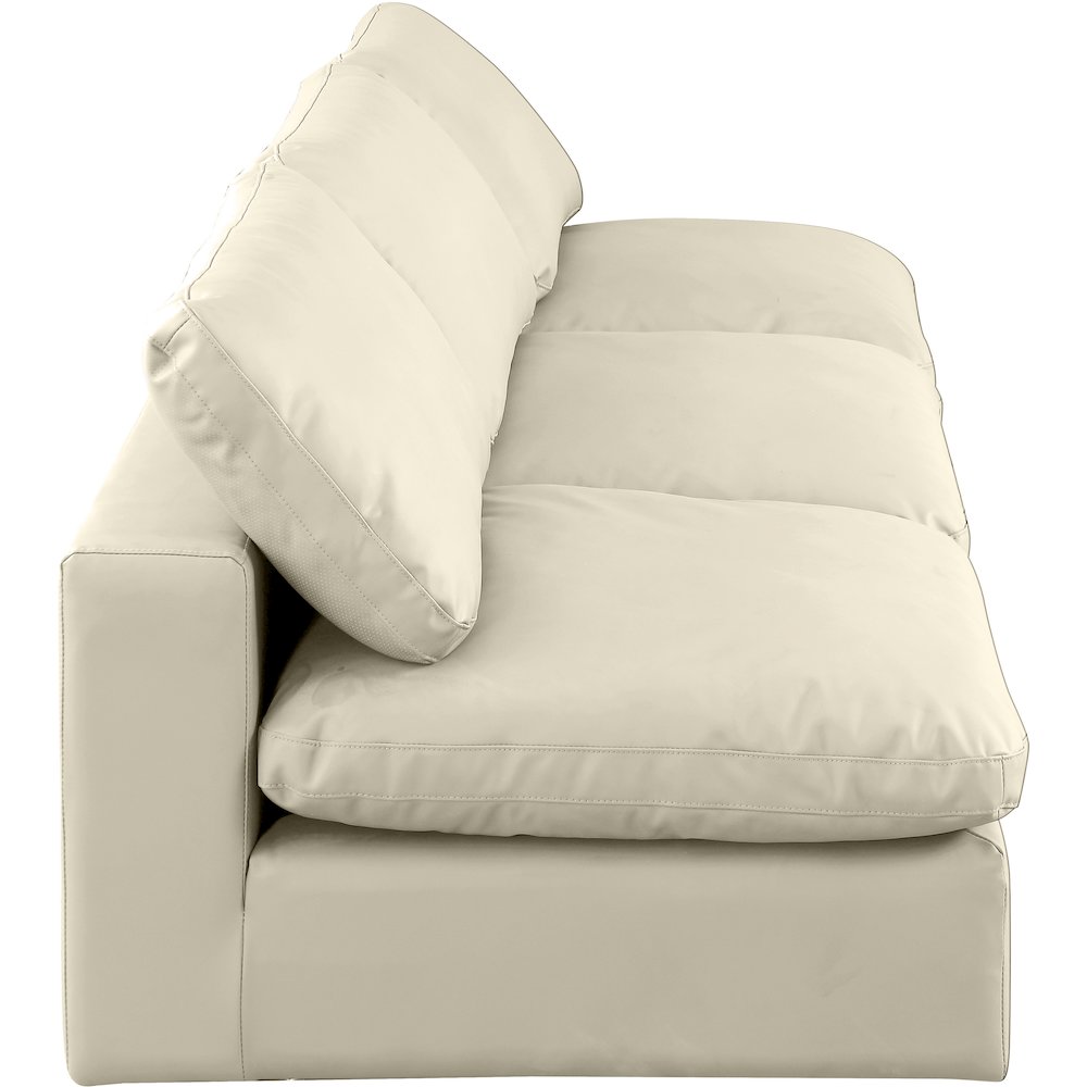 Comfy Cream Vegan Leather Modular Sofa. Picture 5