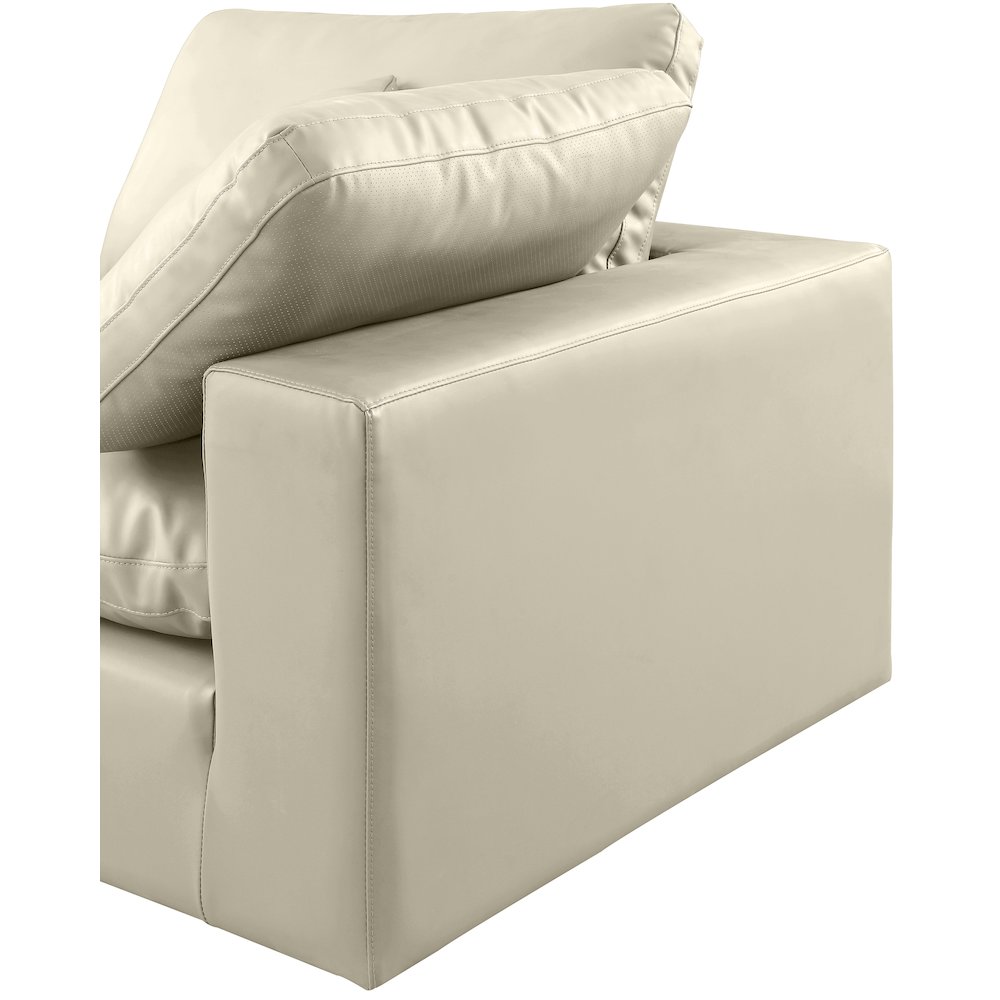 Comfy Cream Vegan Leather Modular Sofa. Picture 7