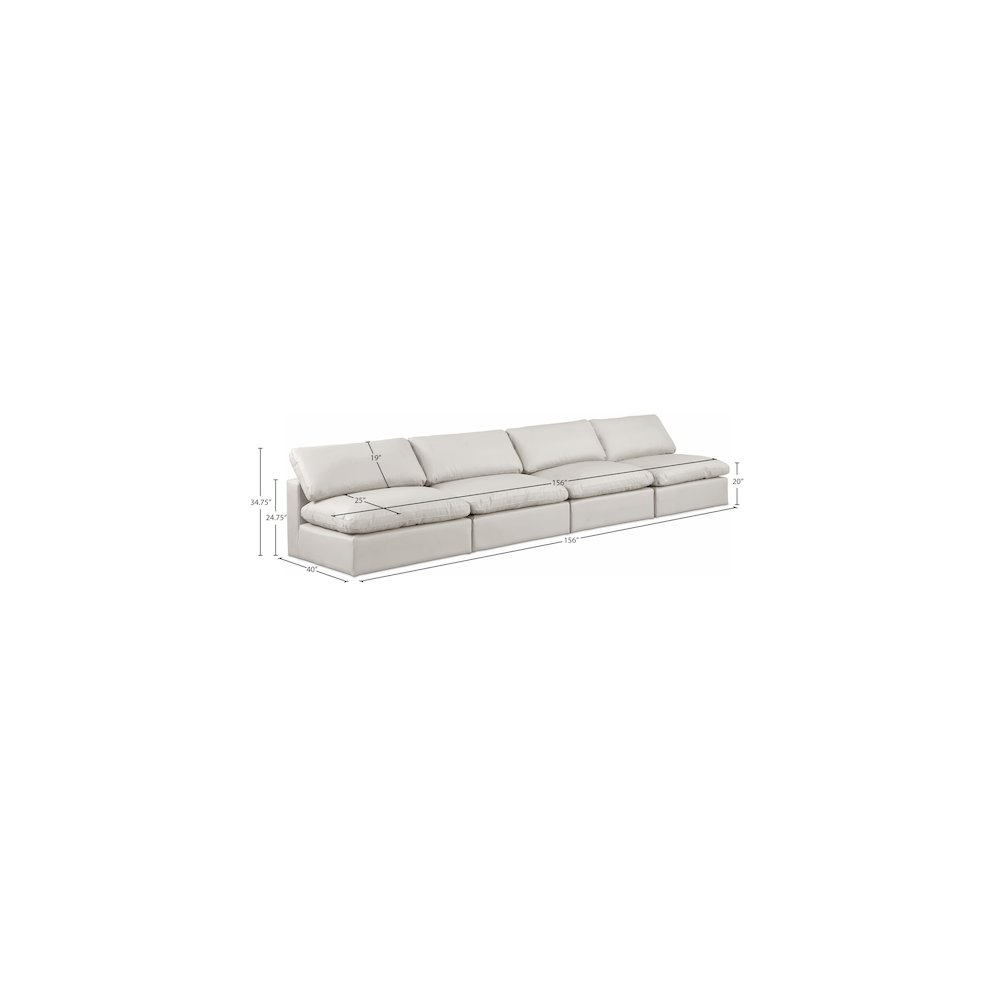 Comfy Cream Vegan Leather Modular Sofa. Picture 9