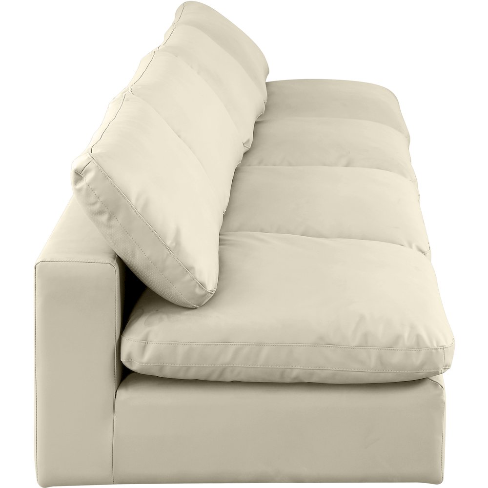 Comfy Cream Vegan Leather Modular Sofa. Picture 5