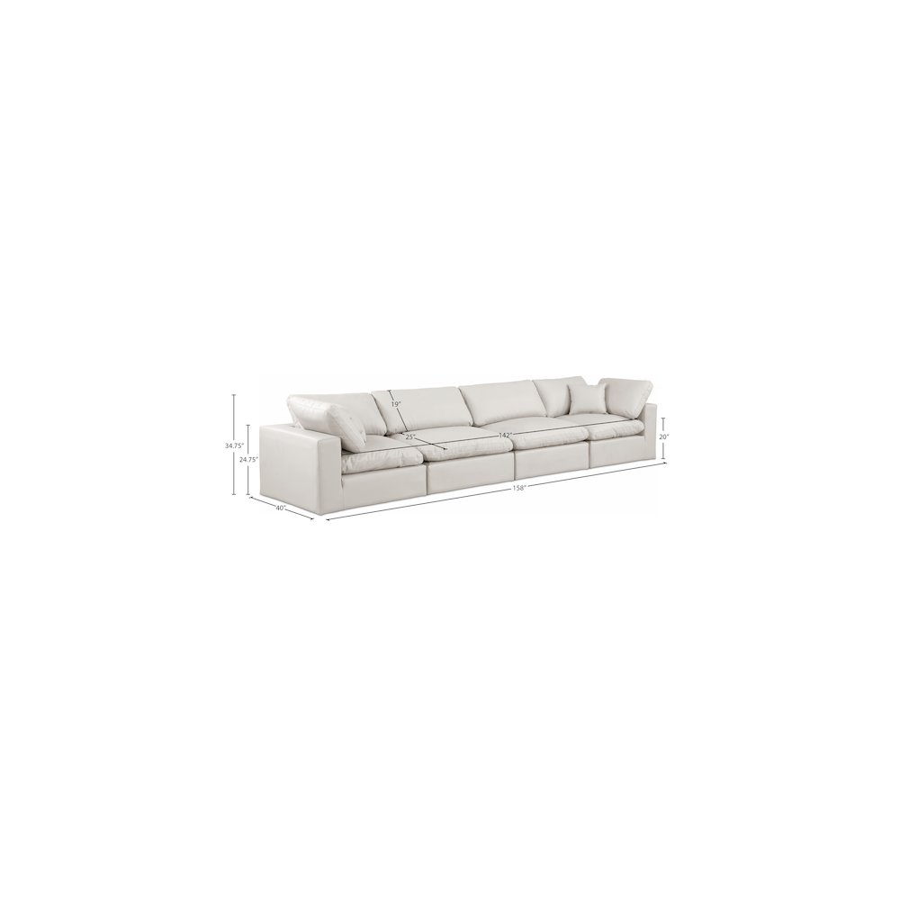 Comfy Cream Vegan Leather Modular Sofa. Picture 9