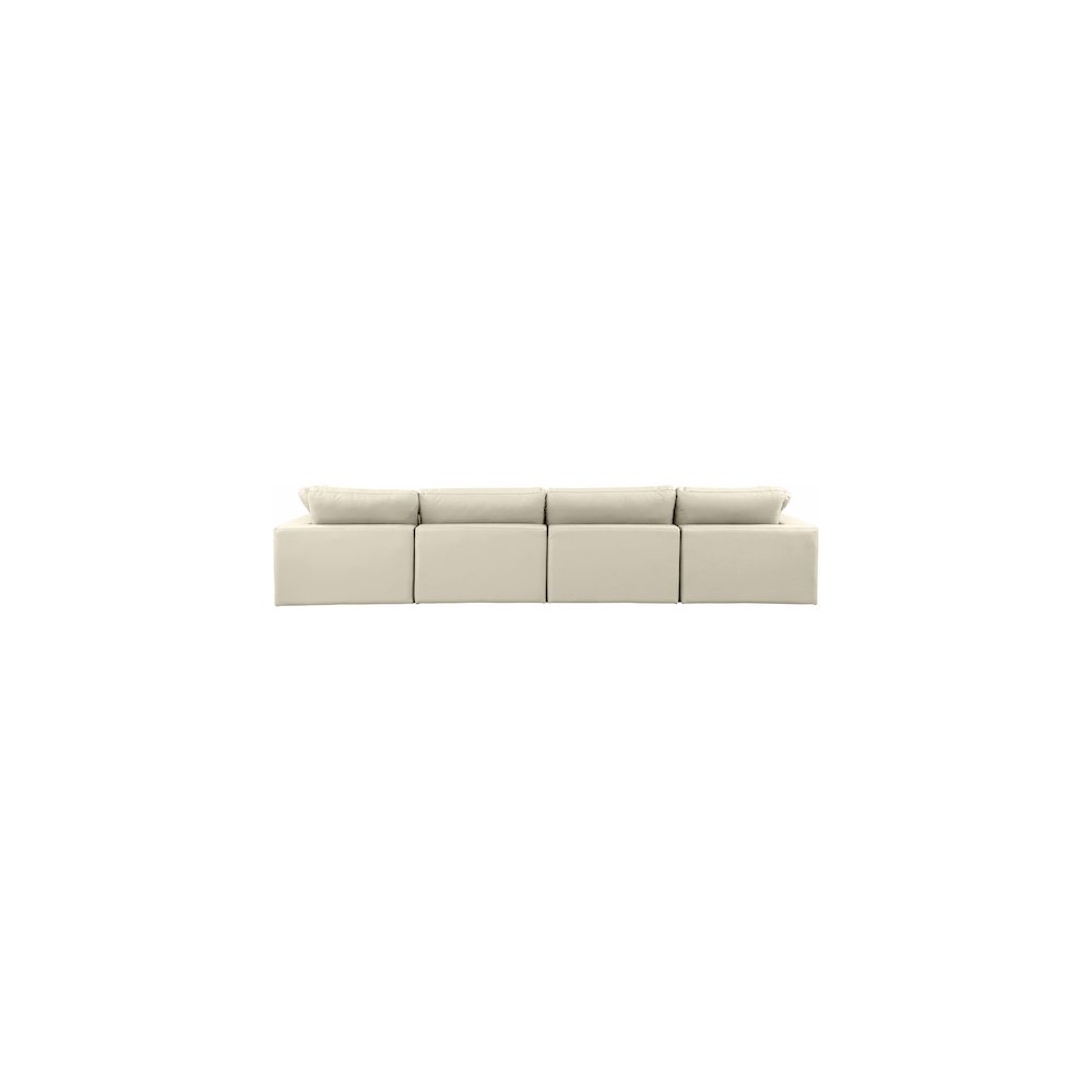 Comfy Cream Vegan Leather Modular Sofa. Picture 3