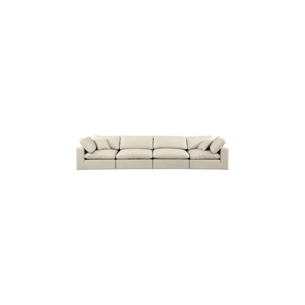 Comfy Cream Vegan Leather Modular Sofa. Picture 4
